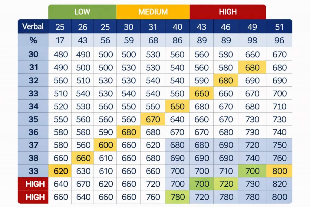 GMAT score range required for ISB admission 2026

