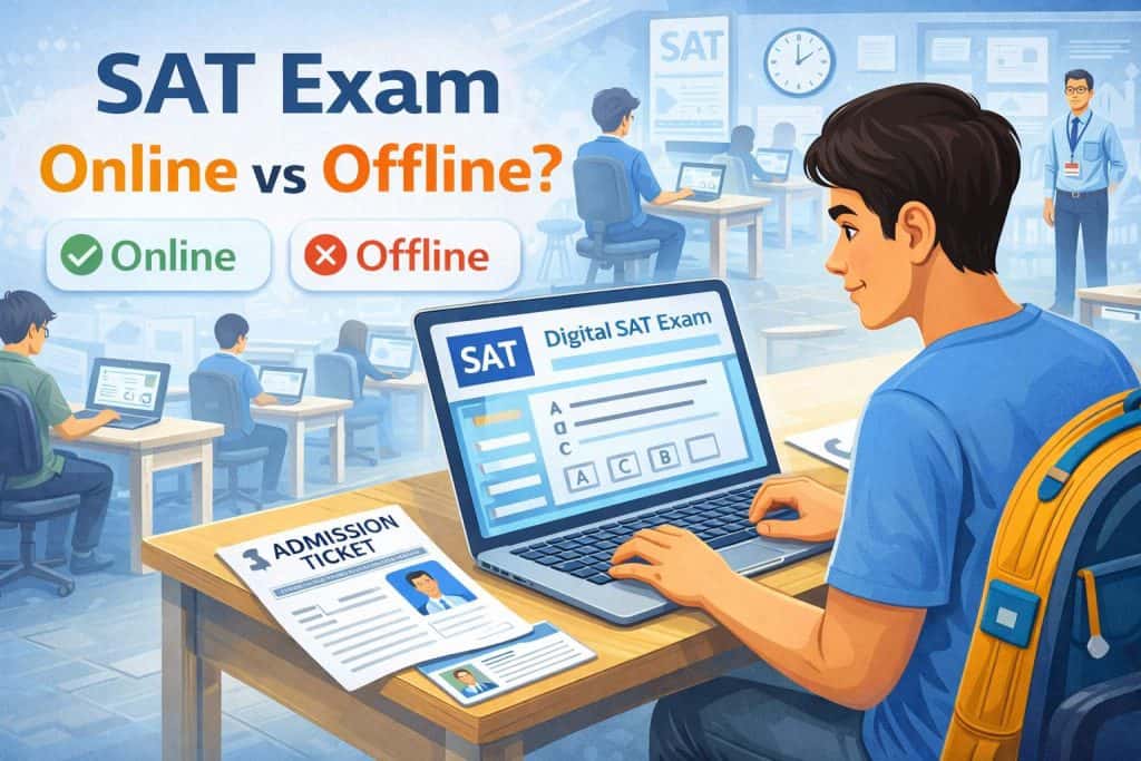 sat exam online or offline